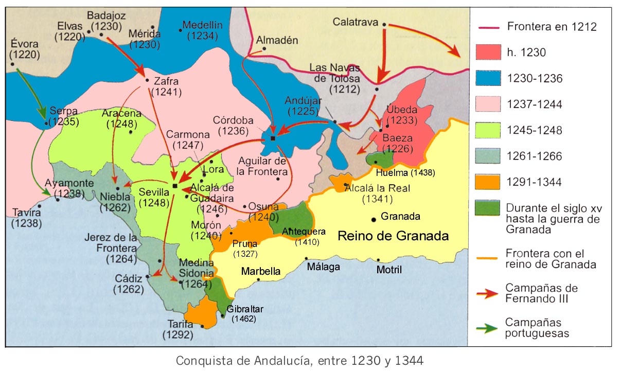 Conquista de Andalucía, entre 1230 y 1344