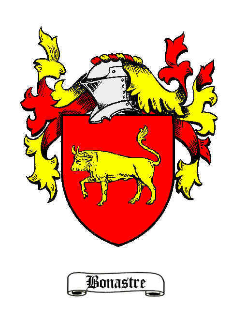 The blazon of a Valencian lineage of Bonastre surname, native to Catalonia. It is possible that these arms were semi-speaking, because in Catalan bull is called bou