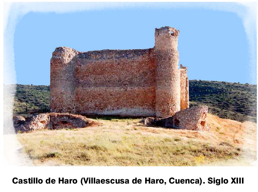 En el trmino de Villaescusa de Haro (Cuenca) se alzan los slidos muros del castillo de Haro, cuya antigua poblacin adyacente debi de dar origen a muchos linajes del apellido De Haro